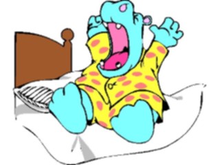 Sticker Custom Preview Image #020424 Animals Cartoons Hippo Waking Up