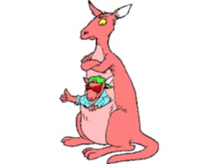 Sticker Custom Preview Image #020534 Animals Cartoons Kangaroo Baby1