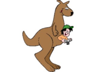 Sticker Custom Preview Image #020550 Animals Cartoons Kangaroowith Boy