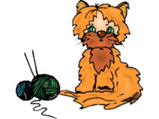 Sticker Custom Preview Image #020562 Animals Cartoons Kittenwith Yarn