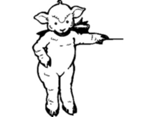 Sticker Custom Preview Image #020611 Animals Cartoons Lamb Standing