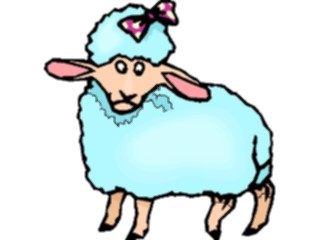 Sticker Custom Preview Image #020613 Animals Cartoons Lambwith Bow