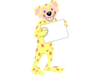 Sticker Custom Preview Image #020618 Animals Cartoons Leopardwith Sign