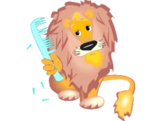 Sticker Custom Preview Image #020643 Animals Cartoons Lion Combing Mane