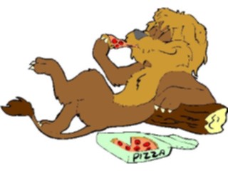 Sticker Custom Preview Image #020646 Animals Cartoons Lion Eating Pizza