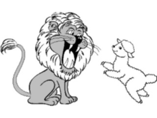 Sticker Custom Preview Image #020655 Animals Cartoons Lion Lamb