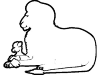 Sticker Custom Preview Image #020656 Animals Cartoons Lion Lamb Frame