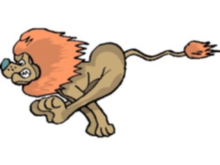 Sticker Custom Preview Image #020661 Animals Cartoons Lion Running3