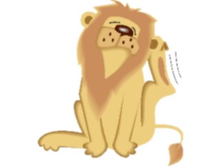 Sticker Custom Preview Image #020662 Animals Cartoons Lion Scratching