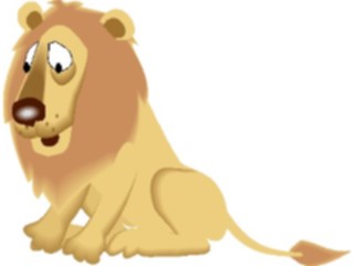 Sticker Custom Preview Image #020663 Animals Cartoons Lion Sitting1