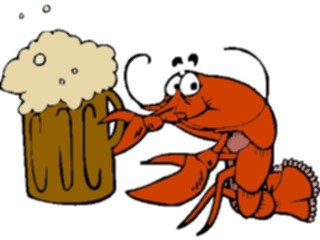 Sticker Custom Preview Image #020714 Animals Cartoons Lobster Drinking1