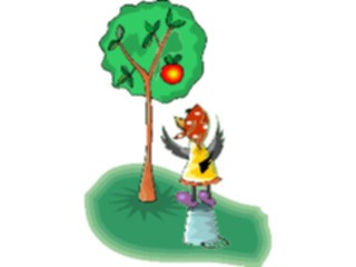 Sticker Custom Preview Image #020727 Animals Cartoons Magpie Picking Apple
