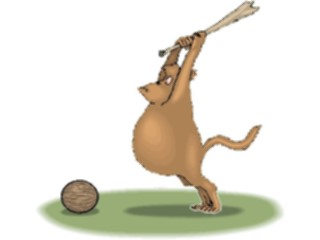 Sticker Custom Preview Image #020765 Animals Cartoons Monkey Attacking Coconut