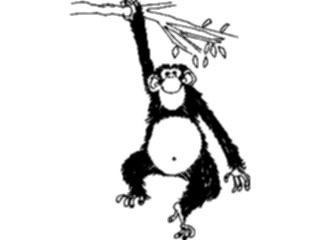 Sticker Custom Preview Image #020775 Animals Cartoons Monkey Hangingon Tree1