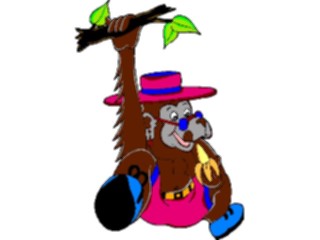 Sticker Custom Preview Image #020778 Animals Cartoons Monkey Hangingon Tree4