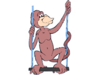 Sticker Custom Preview Image #020789 Animals Cartoons Monkeyon Swing