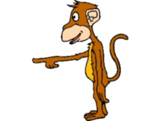 Sticker Custom Preview Image #020792 Animals Cartoons Monkey Pointing