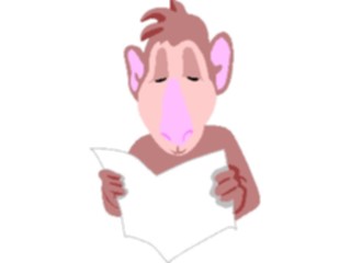 Sticker Custom Preview Image #020794 Animals Cartoons Monkey Reading