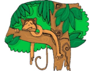 Sticker Custom Preview Image #020799 Animals Cartoons Monkey Sleeping