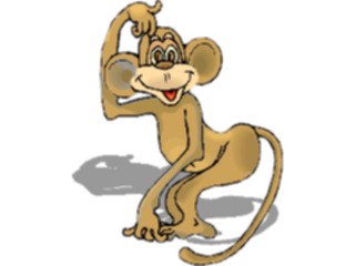 Sticker Custom Preview Image #020801 Animals Cartoons Monkey Thinking