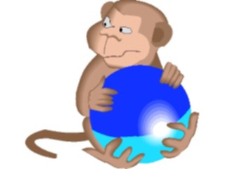 Sticker Custom Preview Image #020805 Animals Cartoons Monkeywith Ball