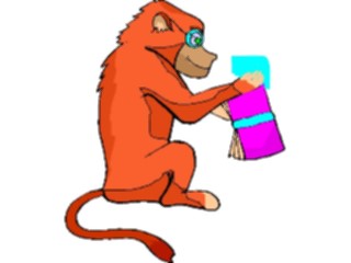 Sticker Custom Preview Image #020807 Animals Cartoons Monkeywith Book