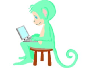 Sticker Custom Preview Image #020811 Animals Cartoons Monkeywith Laptop
