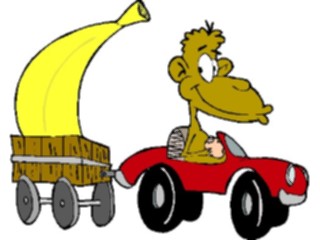 Sticker Custom Preview Image #020812 Animals Cartoons Monkeywith Large Banana1