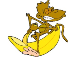Sticker Custom Preview Image #020814 Animals Cartoons Monkeywith Large Banana3