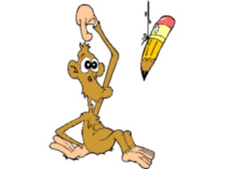 Sticker Custom Preview Image #020816 Animals Cartoons Monkeywith Pencil