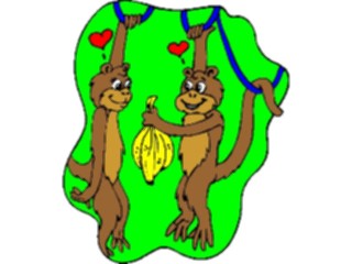 Sticker Custom Preview Image #020821 Animals Cartoons Monkeysin Love