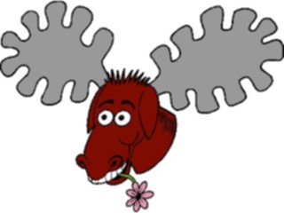 Sticker Custom Preview Image #020836 Animals Cartoons Moose Flower