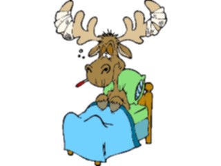 Sticker Custom Preview Image #020840 Animals Cartoons Moose Sick