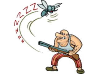 Sticker Custom Preview Image #020850 Animals Cartoons Mosquito In Trouble