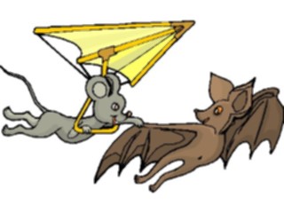 Sticker Custom Preview Image #020921 Animals Cartoons Mouse Hang Glidingwith Bat