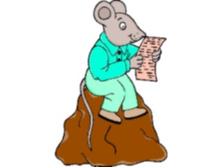 Sticker Custom Preview Image #020943 Animals Cartoons Mouse Reading