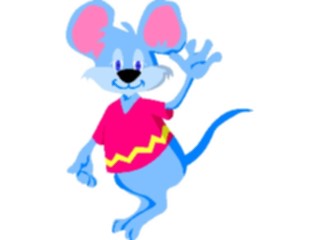 Sticker Custom Preview Image #020977 Animals Cartoons Mouse Waving2