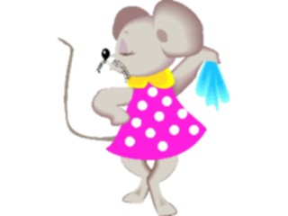 Sticker Custom Preview Image #020979 Animals Cartoons Mouse Wearing Dress2