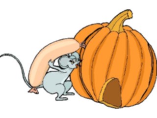 Sticker Custom Preview Image #020988 Animals Cartoons Mousewith Sausage Link