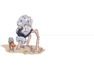 Sticker Custom Preview Image #021040 Animals Cartoons Ostrich Head Outof Sand