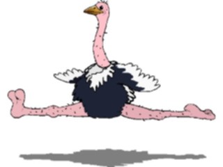 Sticker Custom Preview Image #021041 Animals Cartoons Ostrich Leaping