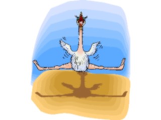 Sticker Custom Preview Image #021049 Animals Cartoons Ostrich Tryingto Fly