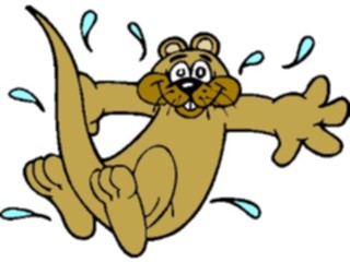 Sticker Custom Preview Image #021053 Animals Cartoons Otter Splashing