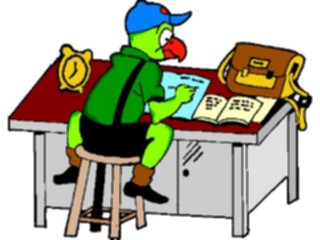 Sticker Custom Preview Image #021151 Animals Cartoons Parrot Studying