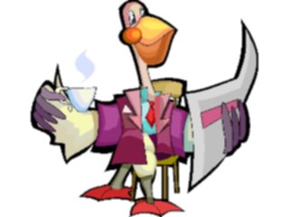 Sticker Custom Preview Image #021171 Animals Cartoons Pelican Drinking Tea