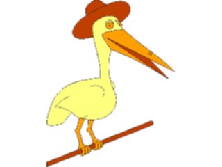 Sticker Custom Preview Image #021179 Animals Cartoons Pelican Wearing Hat