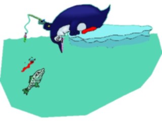 Sticker Custom Preview Image #021200 Animals Cartoons Penguin Fishing2