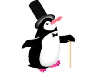 Sticker Custom Preview Image #021207 Animals Cartoons Penguinin Top Hat