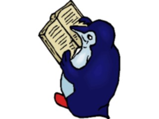 Sticker Custom Preview Image #021213 Animals Cartoons Penguin Reading