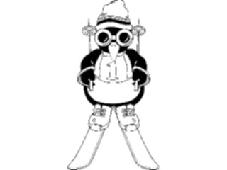 Sticker Custom Preview Image #021218 Animals Cartoons Penguin Skiing
